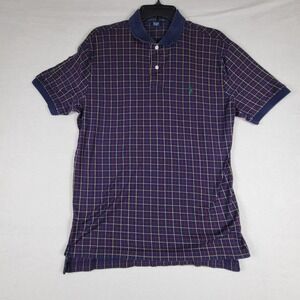 VTG Polo Ralph Lauren Short Sleeve Cotton Shirt‎ Men's Size Medium Navy